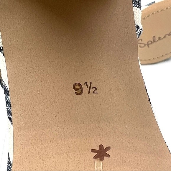 Splendid Women's Siri Blue & White Striped Block‎ Heel Open Toe Sandal Heels 9.5 - Picture 14 of 14